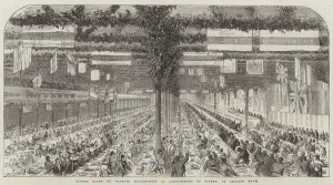 Dinner given by Frances Marchioness of Londonderry to Pitmen, on Chilton Moor (engraving) Dinner given by Frances Marchioness of Londonderry to Pitmen, on Chilton Moor (engraving)
