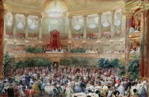 Dinner in the Salle des Spectacles at Versailles, 1854 (w/c on paper) Dinner in the Salle des Spectacles at Versailles, 1854 (w/c on paper)