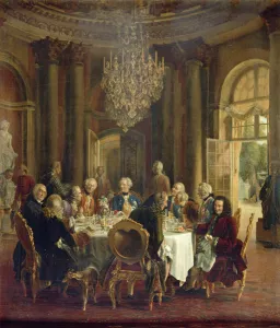 Dinner Table at Sanssouci, 1850 (oil on canvas) Dinner Table at Sanssouci, 1850 (oil on canvas)