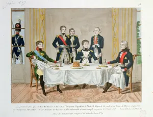 Dinner in Tilsit between Frederick William III of Prussia, Tsar Alexander I of Russia and Napoleon Dinner in Tilsit between Frederick William III of Prussia, Tsar Alexander I of Russia and Napoleon