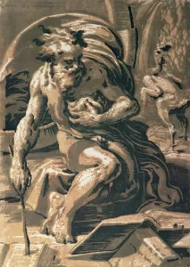 Diogenes, engraved by Ugo da Carpi (1470/80-1532) (chiaroscuro woodcut) Diogenes, engraved by Ugo da Carpi (1470/80-1532) (chiaroscuro woodcut)