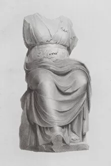 Dionysus, ancient Greek marble statue (engraving)