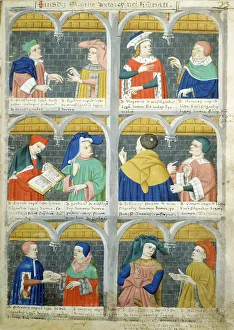Medical Science Gallery: Discussions between twelve doctors, from Codex de Capodilista (vellum)
