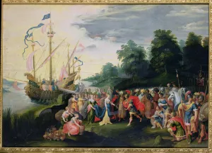 The Disembarkation of Cleopatra (69-30 BC) at Tarsus (oil on panel) The Disembarkation of Cleopatra (69-30 BC) at Tarsus (oil on panel)