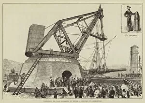 Disembarking the Italian Hundred-Ton Gun arrived at Spezia from Newcastle-on-Tyne (engraving)