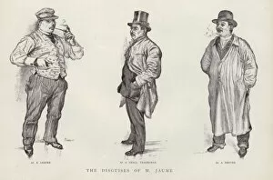 Disguises used by Parisian detective Paul Jaume (litho)