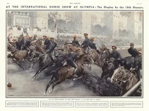Display by the 18th Hussars at the International Horse Show at Olympia, London Display by the 18th Hussars at the International Horse Show at Olympia, London