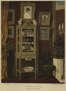 Display cabinet, late 18th Century (colour litho) Display cabinet, late 18th Century (colour litho)
