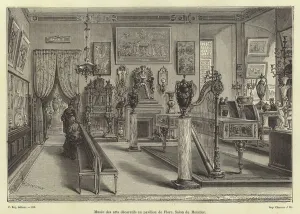 Display of living room furniture, Pavillon de Flore, Louvre Palace, Paris (engraving) Display of living room furniture, Pavillon de Flore, Louvre Palace, Paris (engraving)