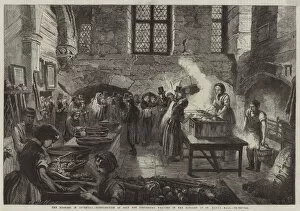 The Distress in Coventry, Distribution of Soup for Distressed Weavers in the Kitchen of St Mary's Hall (engraving)