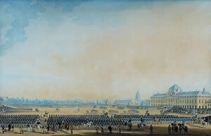 Panoramic View Gallery: Distribution of flags and the National Guards, Champ-de-Mars, 7th September 1814 (w/c)