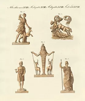 Divinities of the Greeks and Romans (coloured engraving)