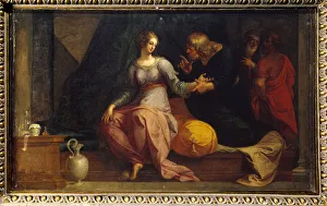 The doctor Acestinus examines Chariclee Illustration of " The doctor Acestinus examines Chariclee Illustration of "