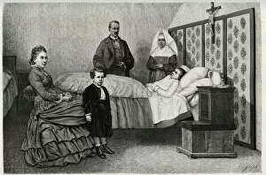 The doctor's consultation at the Logelbach hospice. Engraving by E