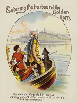 Doge of Venice entering the Golden Horn, Constantinople (chromolitho) Doge of Venice entering the Golden Horn, Constantinople (chromolitho)