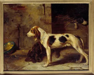 Dogs Brifauts Painting by Alexandre Gabriel Decamps (1803-1860) 1843 Sun. 0,25x0,32 m Dogs Brifauts Painting by Alexandre Gabriel Decamps (1803-1860) 1843 Sun. 0,25x0,32 m