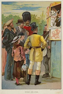 Dogs performing a Punch and Judy show (chromolitho)