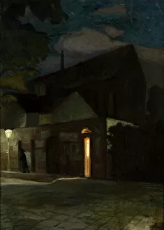 City Scape Gallery: The Dominican Church in Krakow at Night, 1902 (oil on canvas)