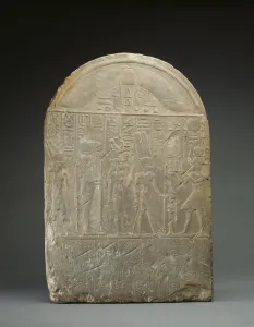 Donation stele, with texts in hieroglyphs and demotic, probably from Semabehdet Donation stele, with texts in hieroglyphs and demotic, probably from Semabehdet