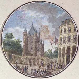The Donjon of the Temple, Paris (colour engraving) The Donjon of the Temple, Paris (colour engraving)