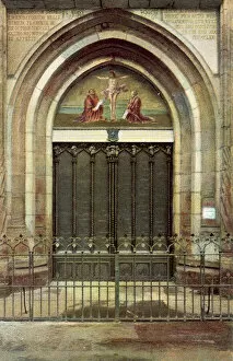 Photographer German Gallery: Door of All Saints Church in Wittenberg (colour photo)
