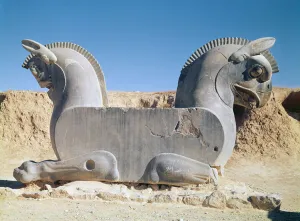 Double Griffin from a capital, Achaemenian period, (stone) Double Griffin from a capital, Achaemenian period, (stone)