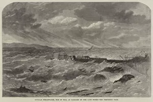 Douglas Breakwater, Isle of Man, as damaged by the late Storm (engraving)