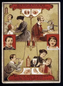 Dr. Dumont's antiseptic and anesthetic gargle - Advertising, late 19th century Dr. Dumont's antiseptic and anesthetic gargle - Advertising, late 19th century