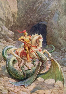 The dragon...fell to earth dead, from St. George and the Dragon, The Seven Champions of Christendom