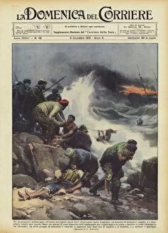 Life Jacket Gallery: A dramatic rescue on the Norwegian Bear Island (colour litho)