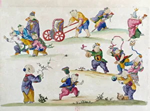 Drawing from a Chinese vase: children's play. Painting by Jean Antoine Fraisse Drawing from a Chinese vase: children's play. Painting by Jean Antoine Fraisse