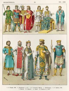Dress at the Byzantine Court, 800-1000, from Trachten der Voelker, 1864 Dress at the Byzantine Court, 800-1000, from Trachten der Voelker, 1864