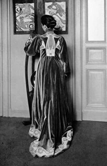 Fashion Designer Gallery: Dress designed by Henry Van de Velde, c.1902 (b / w photo)