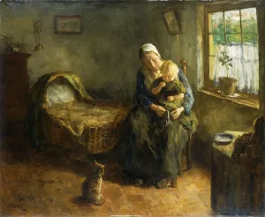 Images Dated 20th April 2011: Dressing the Baby, (oil on canvas)