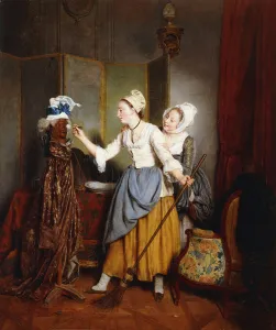 Dressing Room Gallery: Dressing of a Mannequin; La Toilette de Mannequin, 1835 (oil on canvas)