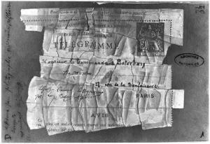 The Dreyfus Affair, 22 December 1894, telegram sent to Commandant Esterhazy The Dreyfus Affair, 22 December 1894, telegram sent to Commandant Esterhazy