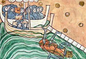 Images Dated 19th January 2007: A Drowning Viking, possibly Olav Trygvason (968-1000) of Norway at the Battle of Svold