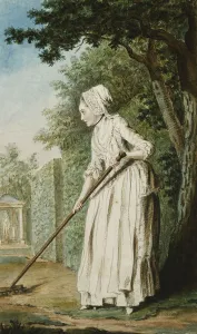 The Duchess of Chaulmes, as a Gardener in an Allee, 1771 (black lead, red chalk The Duchess of Chaulmes, as a Gardener in an Allee, 1771 (black lead, red chalk