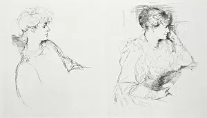 Rothenstein William 1872 1945 Gallery: The Duchess of Rutland (1856-1937) (left), and Dame Ellen Terry (1848-1928) (right) (litho)