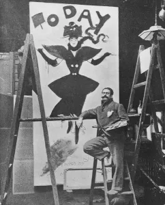 Dudley Hardy painting a poster for the magazine journal Today, c.1890s Dudley Hardy painting a poster for the magazine journal Today, c.1890s