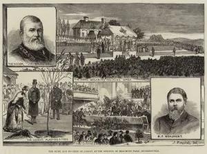The Duke and Duchess of Albany at the Opening of Beaumont Park, Huddersfield (engraving) The Duke and Duchess of Albany at the Opening of Beaumont Park, Huddersfield (engraving)