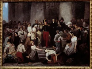 The Duke of Orleans visiting the sick of the hotel dieu during the cholera epidemic The Duke of Orleans visiting the sick of the hotel dieu during the cholera epidemic