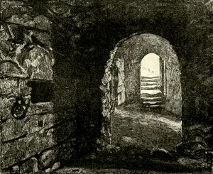 Dungeons in the Castle below Queen Mary's Room. Illustration from Cassell' Dungeons in the Castle below Queen Mary's Room. Illustration from Cassell'