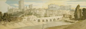 Durham Cathedral and Castle from the River Wear, 1811 (pencil Durham Cathedral and Castle from the River Wear, 1811 (pencil