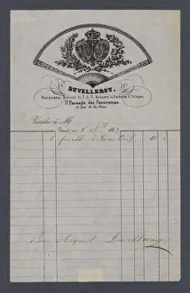 Bill from Duvelleroy, fan sellers, Paris, 1843 (litho) Bill from Duvelleroy, fan sellers, Paris, 1843 (litho)