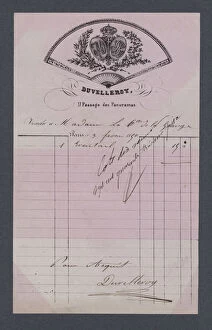 Bill from Duvelleroy, fan sellers, Paris, 1850 (litho)