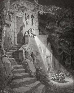 The Dwelling of the Ogre, engraved by Heliodore Joseph Pisan (1822-90) c.1868 (engraving) The Dwelling of the Ogre, engraved by Heliodore Joseph Pisan (1822-90) c.1868 (engraving)