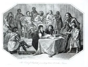 The Earl of Pembroke Presenting Henry III (1207-72) to the Barons The Earl of Pembroke Presenting Henry III (1207-72) to the Barons