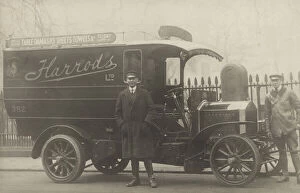 Early Harrod's van (b / w photo)