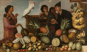 East Indian Market Stall in Batavia, 1640-66 (oil on canvas) East Indian Market Stall in Batavia, 1640-66 (oil on canvas)